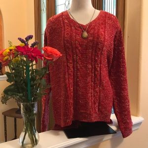 BOGO - Time & Tru V Neck Cable Knit Sweater